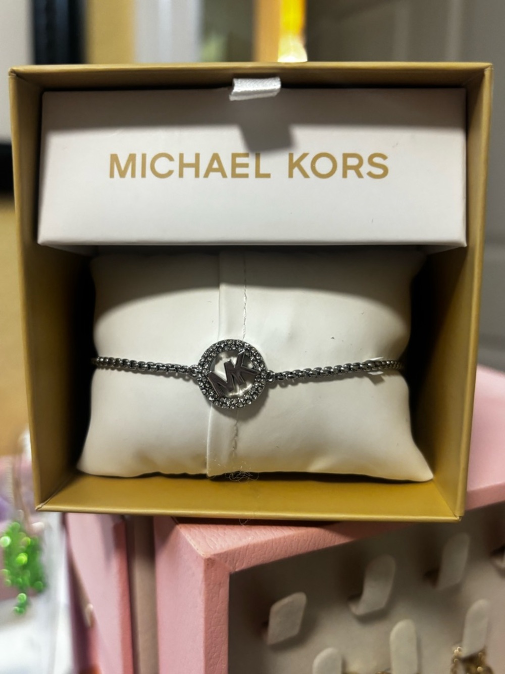 Michael Kors Silver-Logo Crystal Bracelet BoxSet